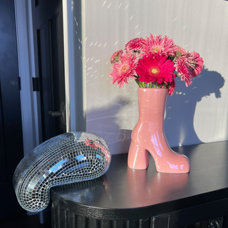 Preorder Iridescent Pink Boot Vase