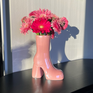 Preorder Iridescent Pink Boot Vase