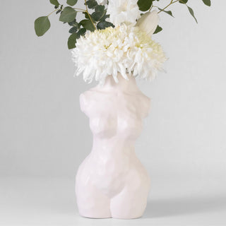 Modern matte white body-shaped vase for flowers