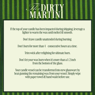 Dirty Martini Cocktail Candle