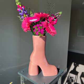 Preorder Iridescent Pink Boot Vase